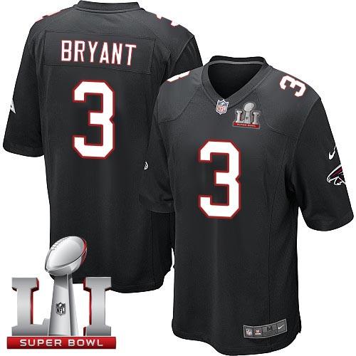 Nike Falcons #3 Matt Bryant Black Alternate Super Bowl LI 51 Youth Stitched NFL Elite Jersey